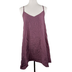 Athleta Womens M Calm Cool Casual Slip Dress V-Neck Tawny Rose Pink Y2K Fairy